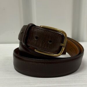 Vintage Neiman Marcus Box Boarded Calf Men's Brown Leather Belt